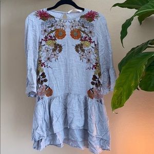 Zara Floral Layered Ruffle Babydoll Dress